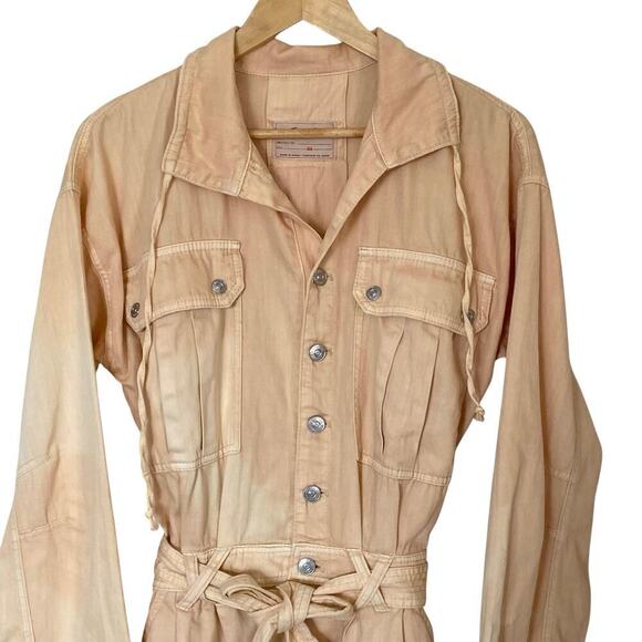 FREE PEOPLE Larson Long Sleeve Shortail Romper, Light Peach, Size X-Small - Picture 4 of 12